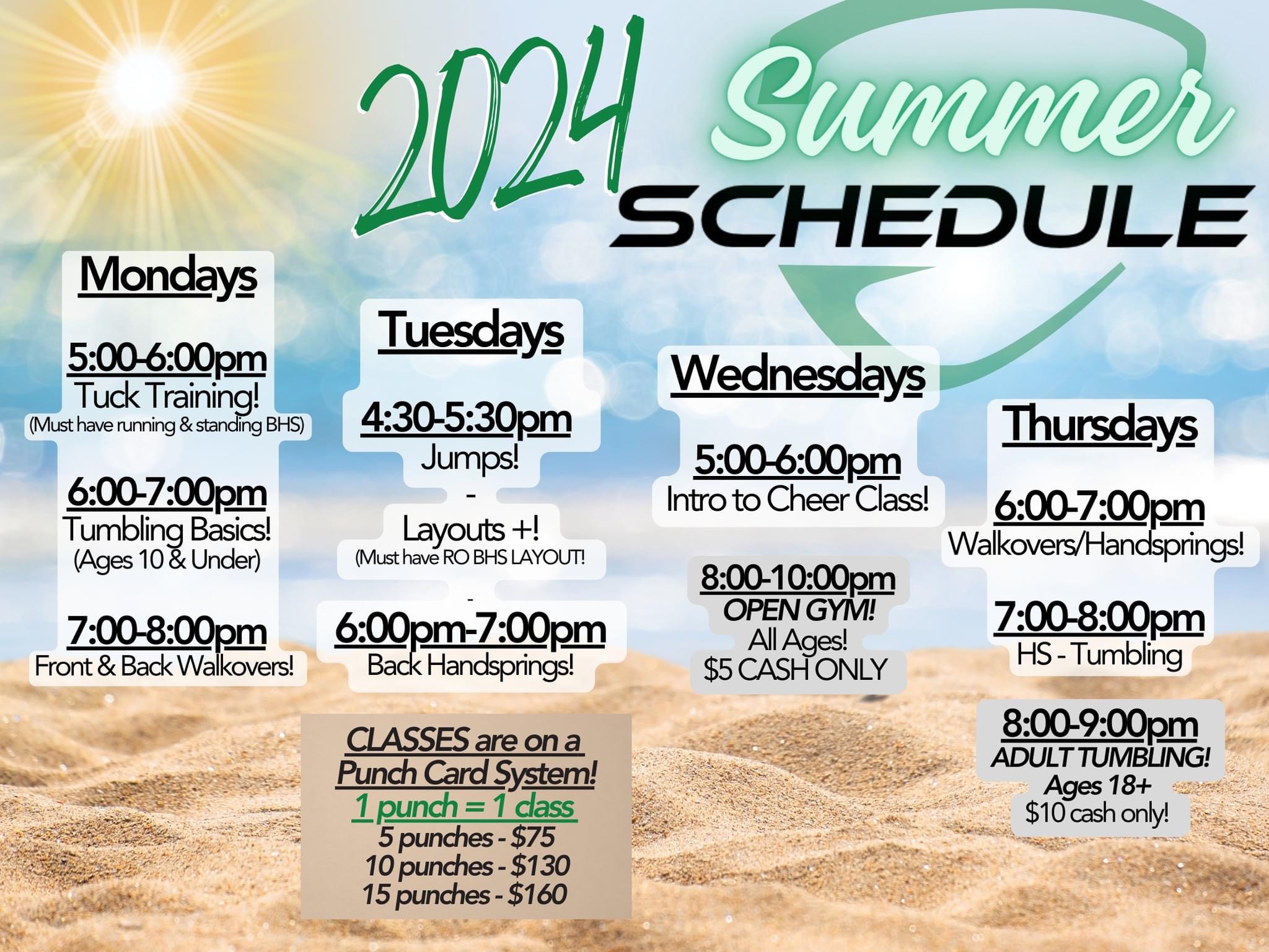 2024 Summer Schedule